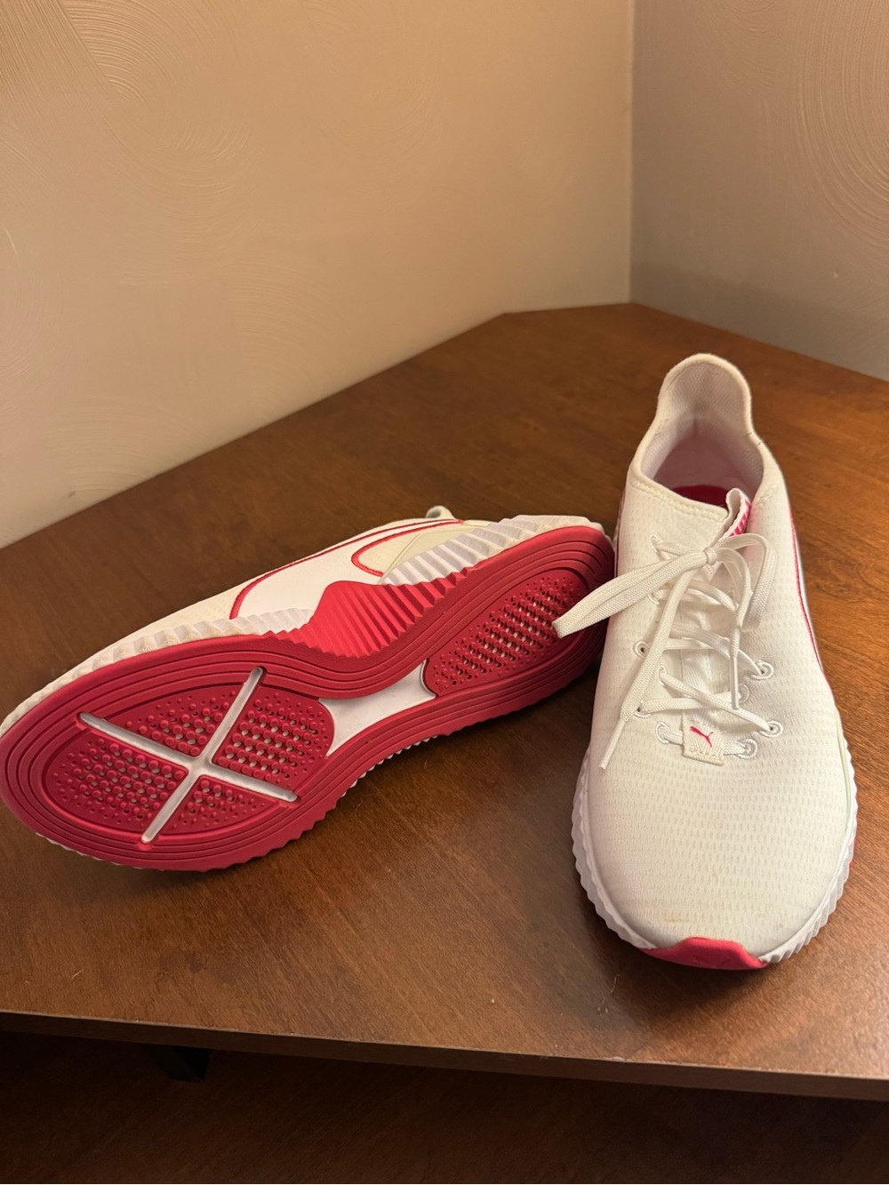 Puma White and Pink Women's Athletic Sneakers